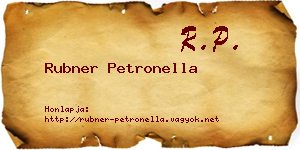 Rubner Petronella névjegykártya